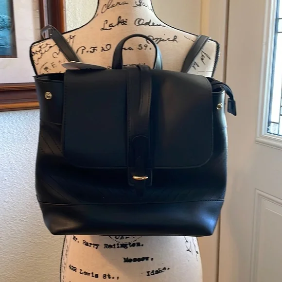 New with tags- Black backpack with adjustable straps. Imoshion USA VEGAN Imoshion New Small Black Vegan Leather | Mercari main image 4